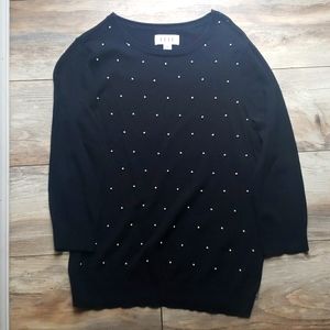 Elle Nearly new Sweater, Med. All beading intact. 3/4 sleeves.